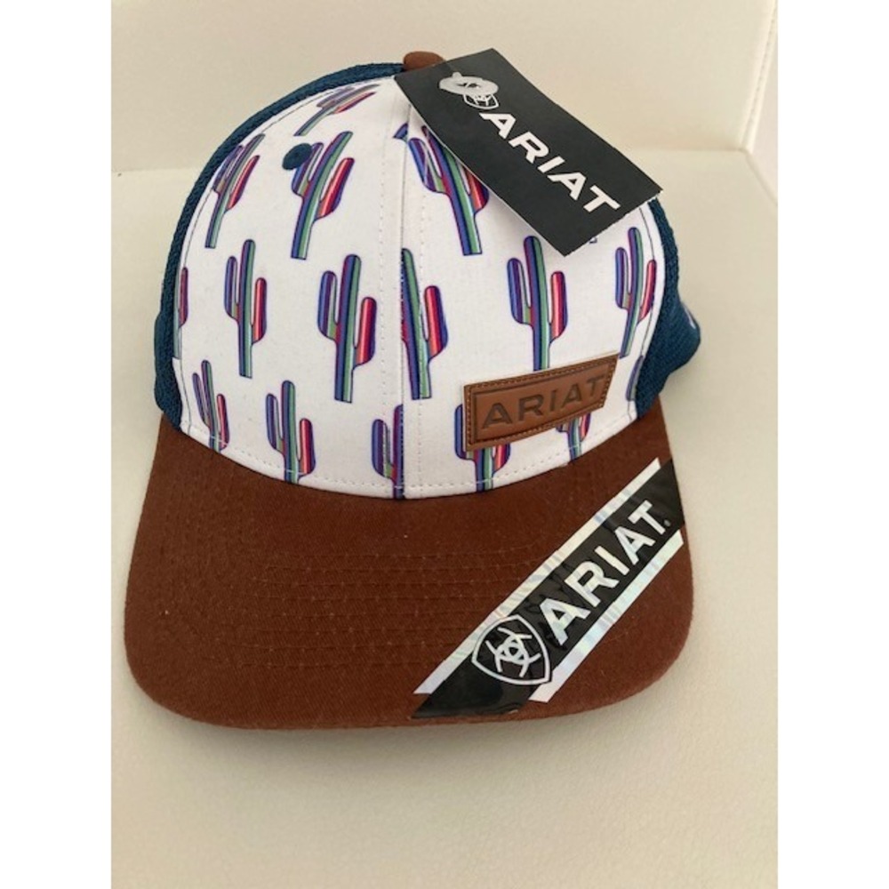 Ariat Women's New With Tags Trucker hat With Cactus all Over Snap back
